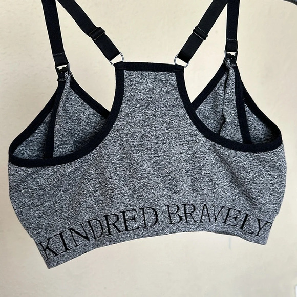 Kindred Bravely Nursing Sports Bra Grey Black Size L Busty - Picture 7 of 7